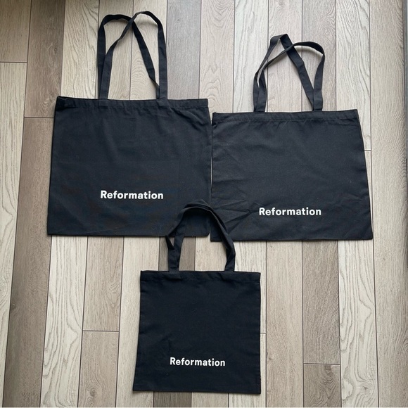 Reformation Handbags - Reformation Black Canvas Tote Trio